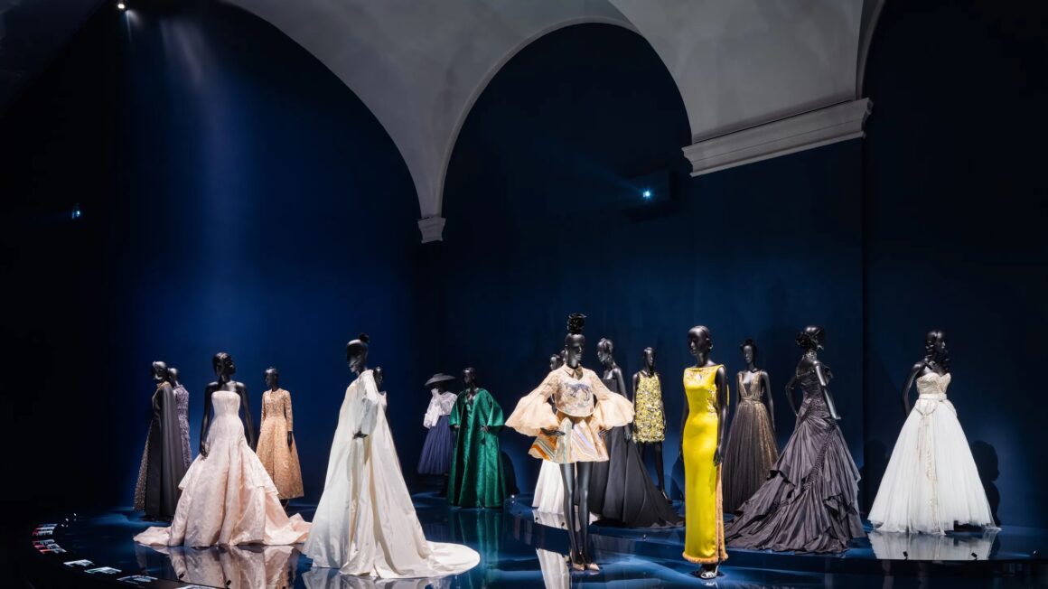 Photo of an installation at Brooklyn Museum of Christian Dior: Designer of Dreams exhibit