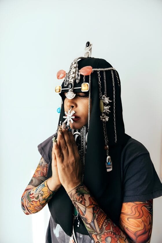 Erykah Badu Wearing CHRISHABANA Headpiece and Septum
