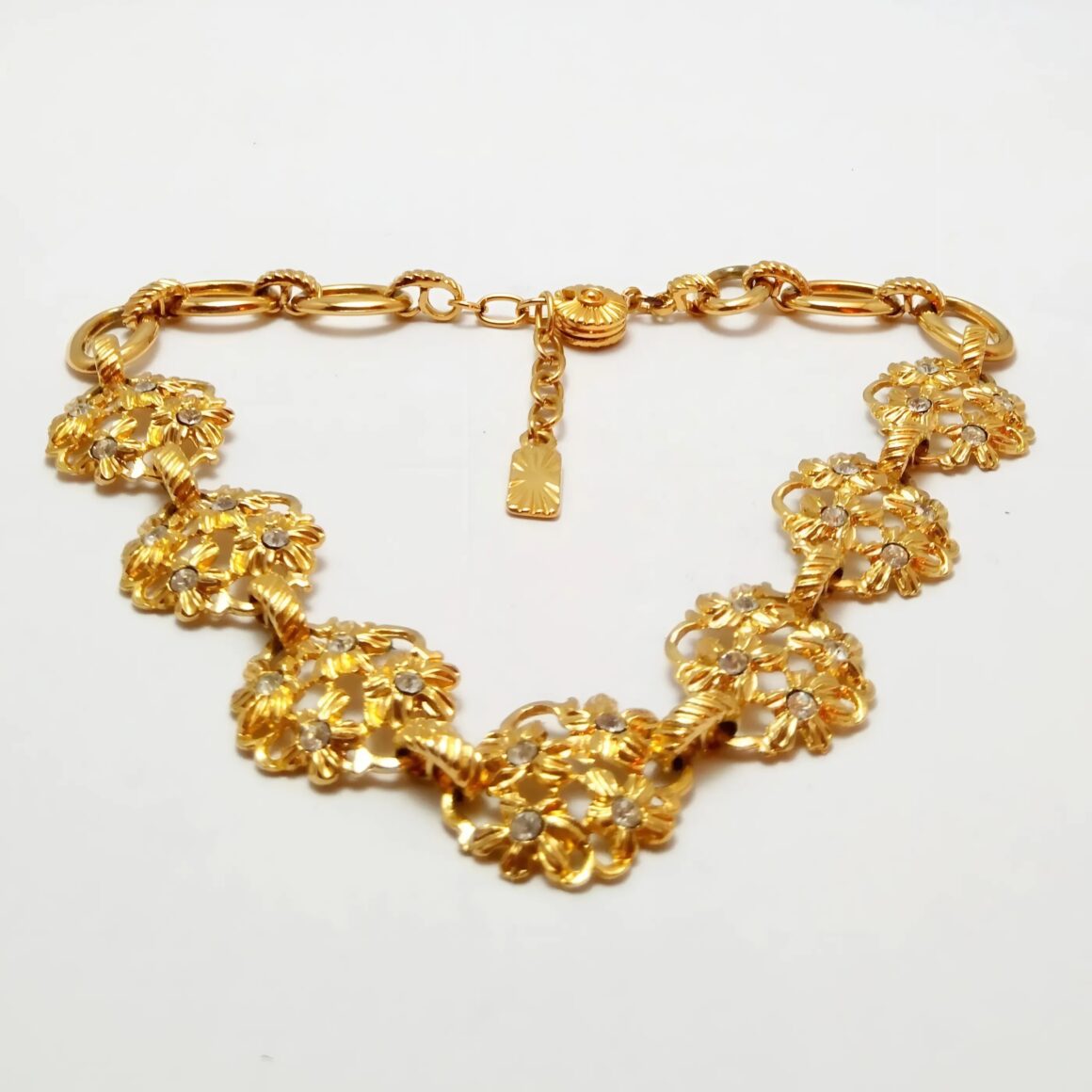 Vintage gold floral Yves Saint Laurent necklace