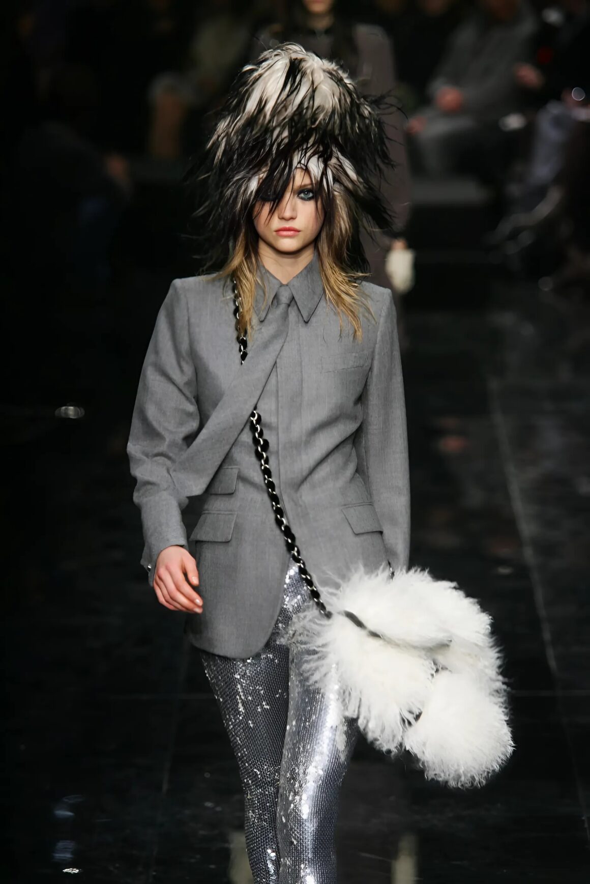 Model on runway during the Jean Paul Gaultier Fall 2005 Menswear show